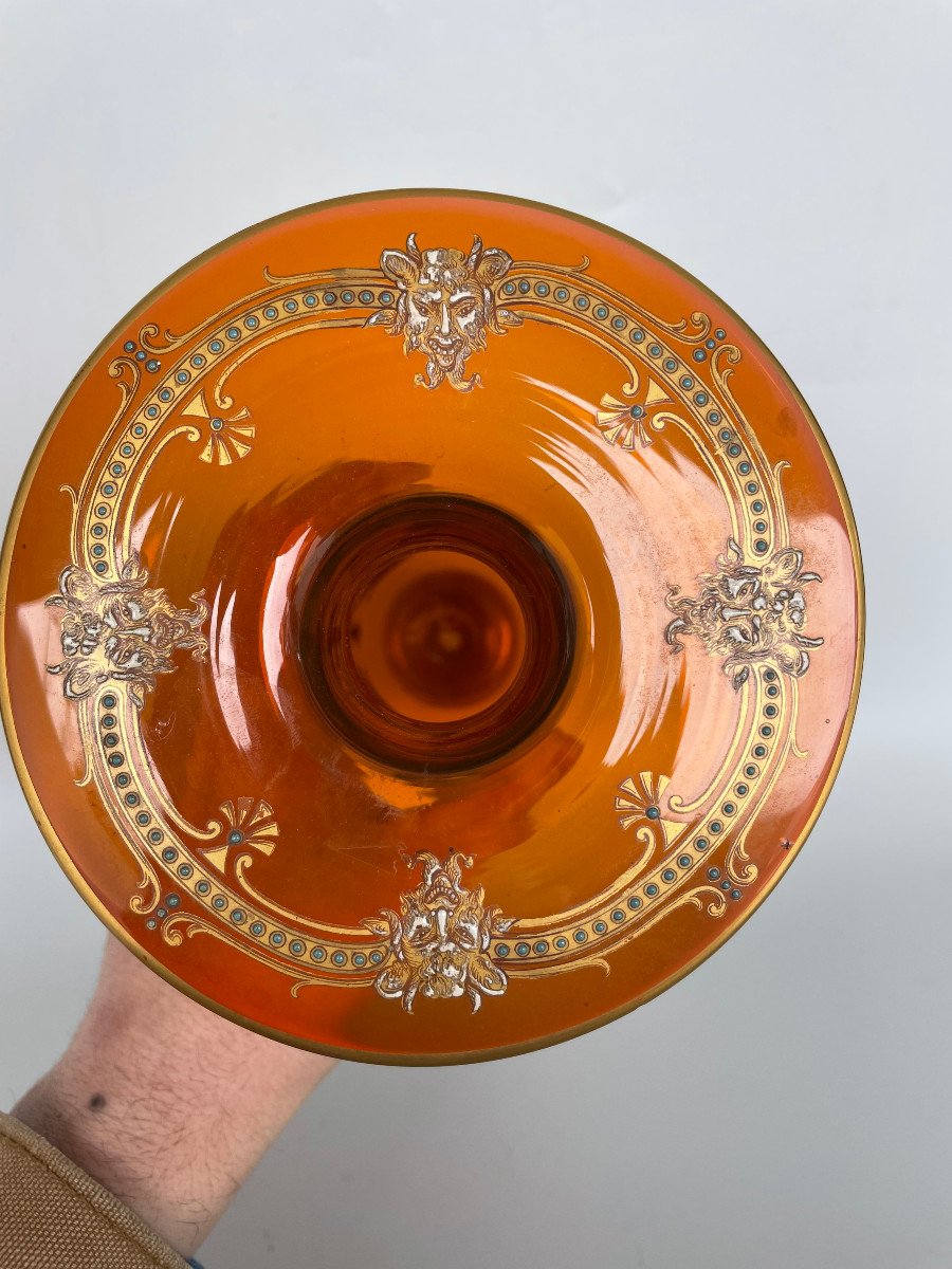 Baccarat Crystal - Amber Crystal Vase Late 19th-photo-3